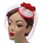 Preview: fascinator wedding red white veil