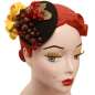 Preview: fascinator vintage roses yellow black autumn grapes vine rockabilly 2