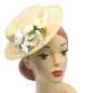 Preview: Small Straw Hat & white Flowers (Changeable Corsage Bouquet)