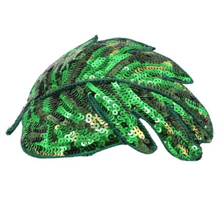 Fascinator, Half Hat Monstera Glitzer Grün