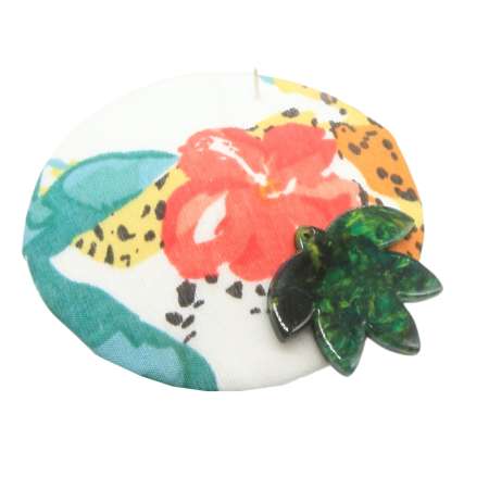 White Mini Fascinator with Hawaii hibiscus Flower