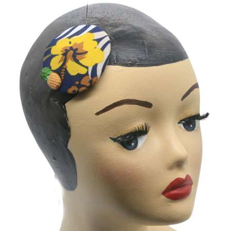 blue hibiscus mini fascinator