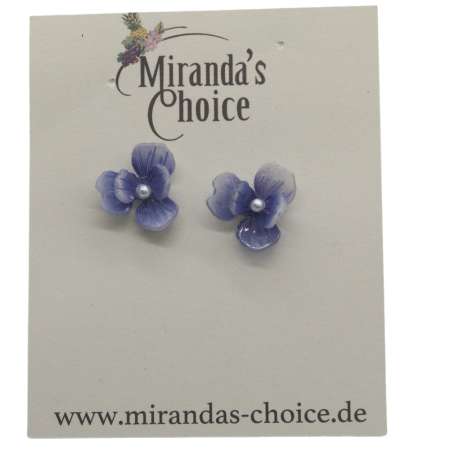 earrings blue violet blossom