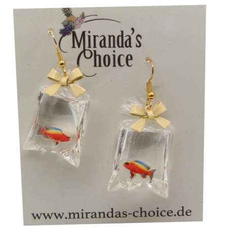 earrings bag exotic fish