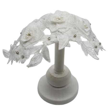 bandeau hat white flower lace