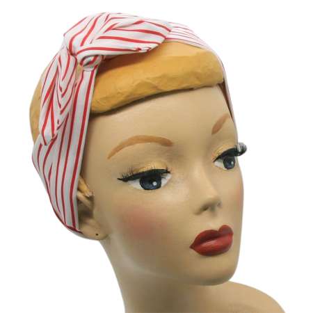 Red-white striped hairband with wire