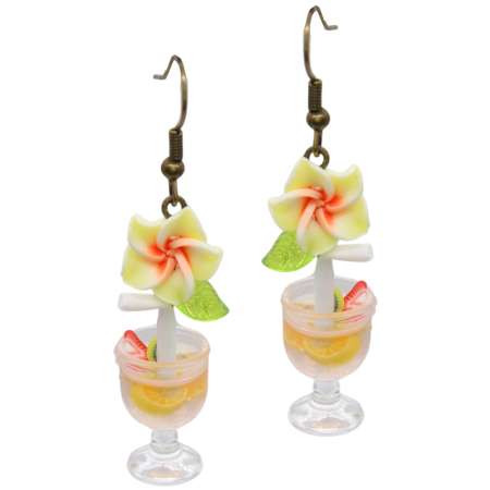 tropical drink earrings