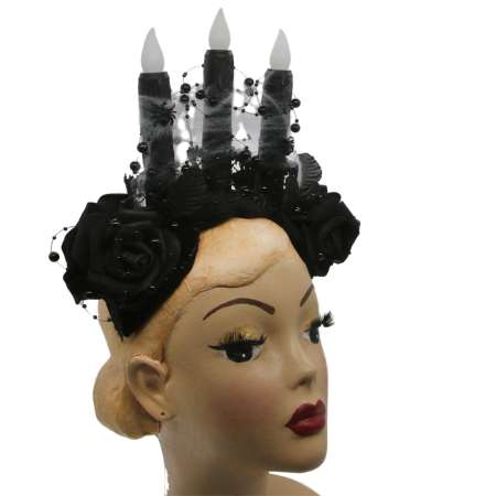 halloween headpiece mit Kerzen in schwarz