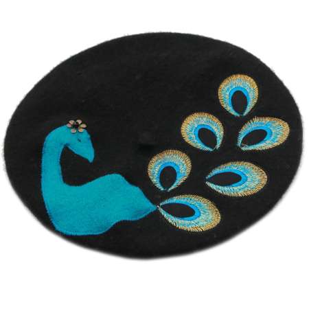 black beret peacock vintage