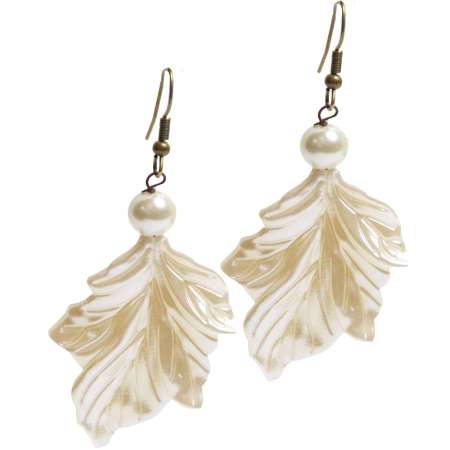 kissed by the shimmer of mother-of-pearl -  vintage style earrings