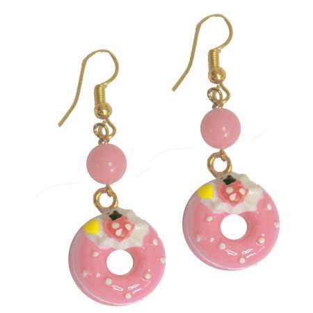 Pink Doughnut Earrings