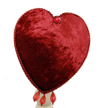 heart fascinator red velvet vintage rockabilly