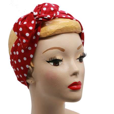 Dots red white - Hair band with wire
