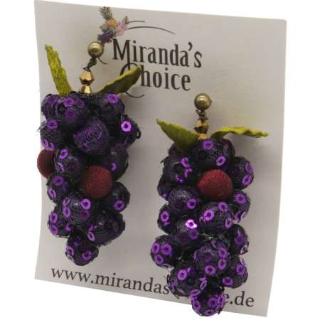 sparkling grapes earrings