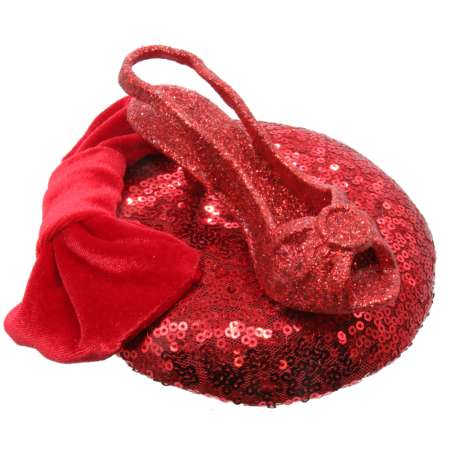 sparkling red shoe fascinator