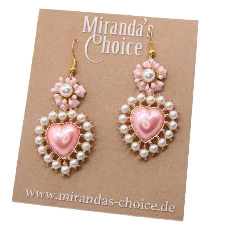 pink  heart earrings