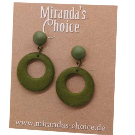 oliv grüne Ohrringe mit Ring
