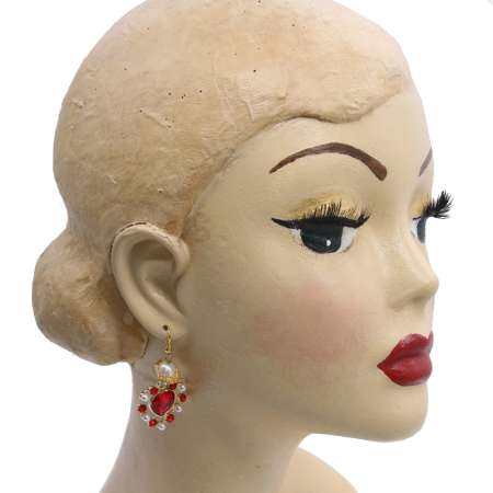head with heart earrings