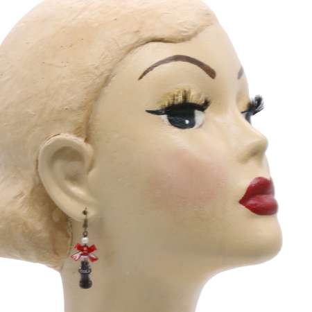 Head with Coke bottle - rockabilly earrings vintage 02