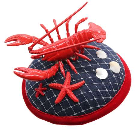 Red-Blue Fascinator with Jiggle Lobster