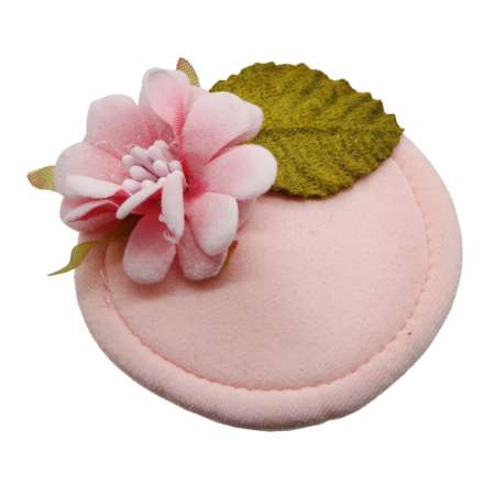 rosa Mini-Fascinator mit Vintage-Samtblume