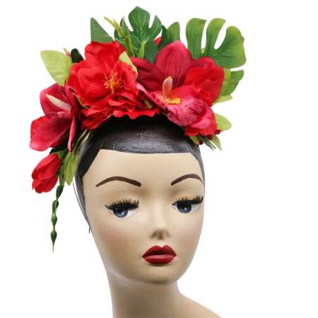 Flower Headdress in red - big flower crown