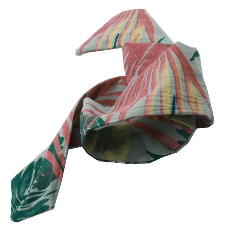 liegend: Türkis farbenes Turban Haarband mit tropischen Blättern