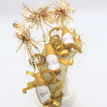 Fascinator Schleier gold Champagner Explosion