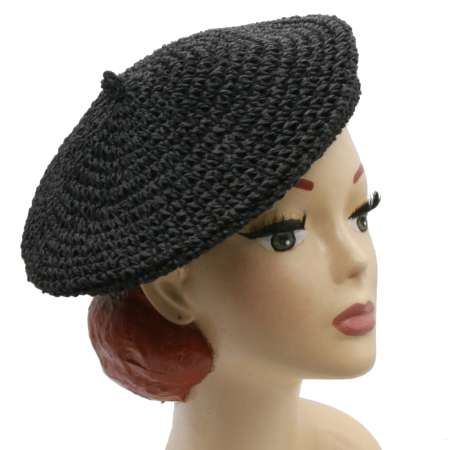 beret black vintage cap rockabilly summer