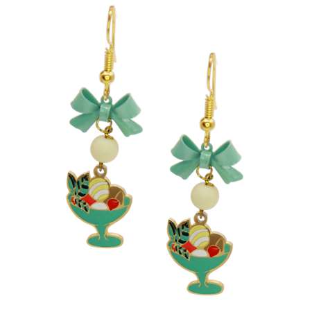 Sundae - earrings with metal pendant in pastel shades