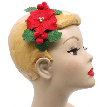 Red Velvet Hair Flower & Corsage for Christmas