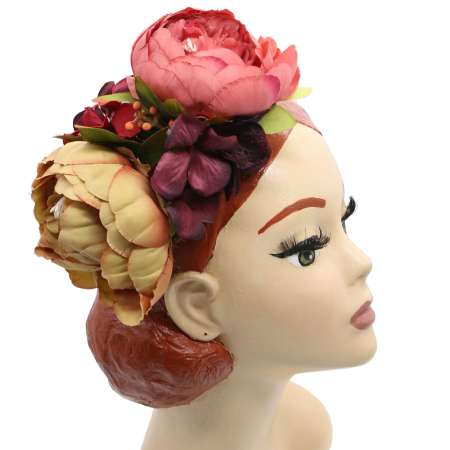 rosa ocker Haarblume, Ansteckblume, Pfingstrose, Hortensie