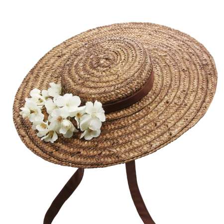 Cartwheel hat with sakura flowers