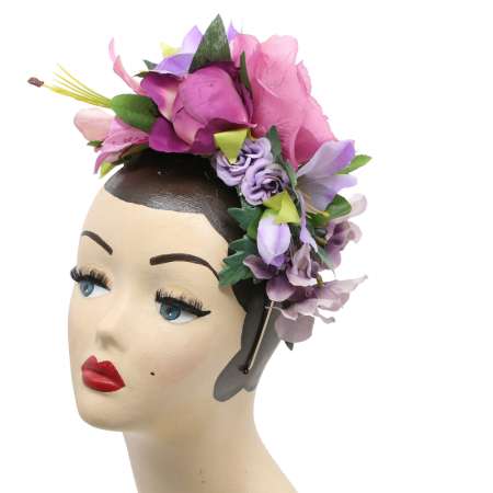 purple flower crown backside