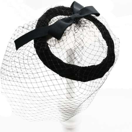 vintage hat with veil black