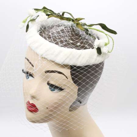 vintage hat with veil white