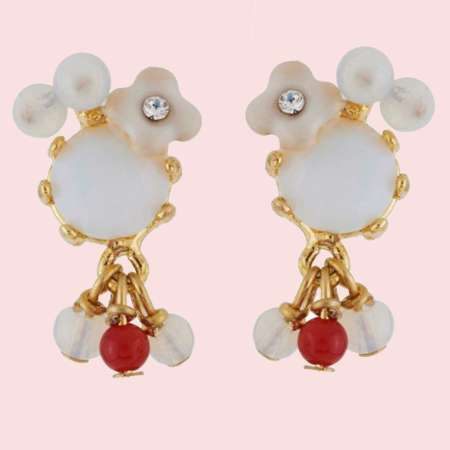 white earrings gemstone les nereids France