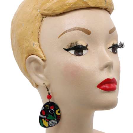vintage earrings pattern colorful