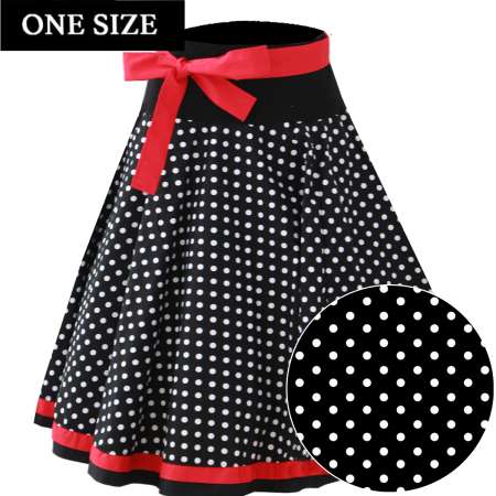 swing skirt polka dots black white rockabilly