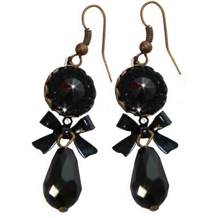Earrings with drop pendant - sparkling in vintage style