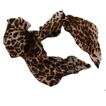 lying: Leopard pattern turban hair band with wire