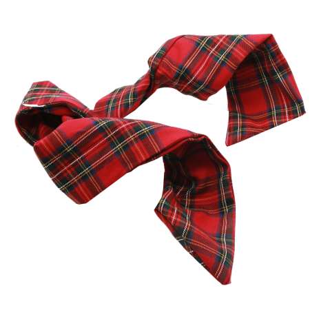 liegend: Rotes Tartan Turban Haarband (Schottenmuster)