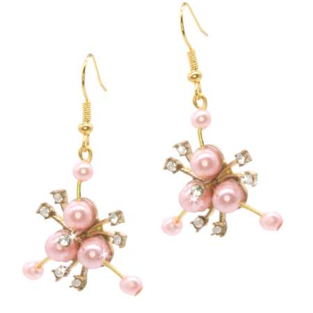 pink starburst glitter earrings