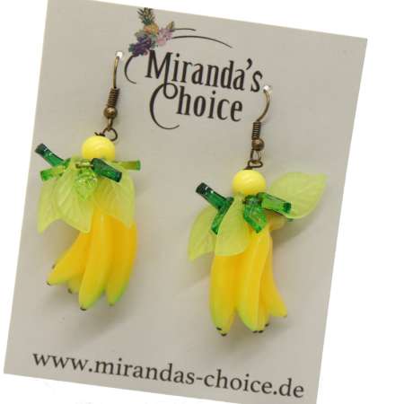 Bananas and leaves - earrings
