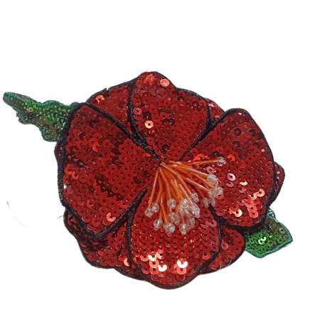 hair flower red hibiscus sparkling