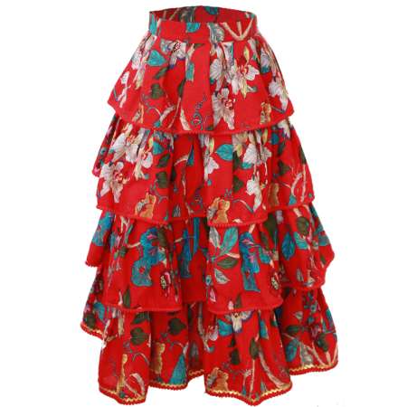 layers skirt Mexican red