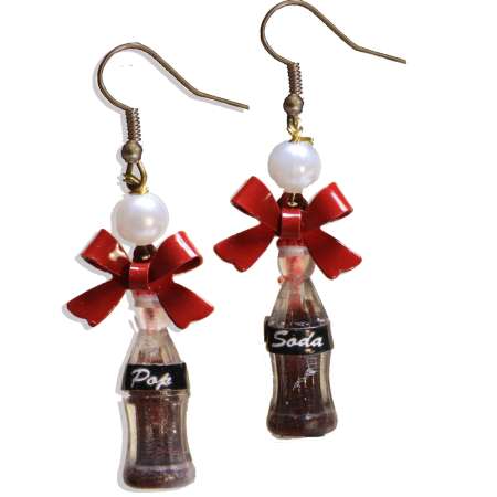 Coke bottle - rockabilly earrings