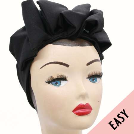 Black Easy Turban with lots of volume
