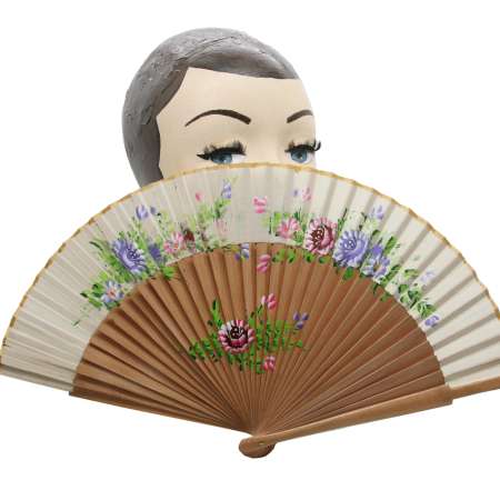 fan light brown hand painted