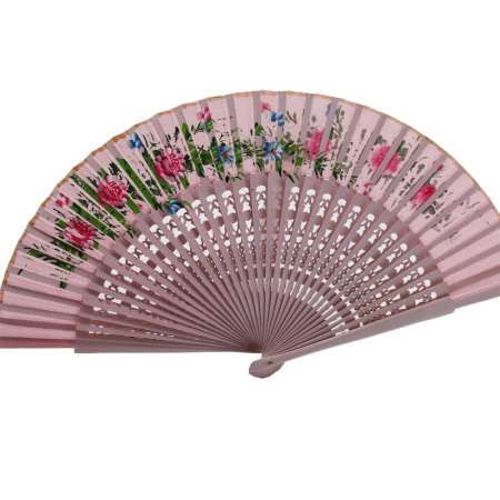 fan pink hand painted